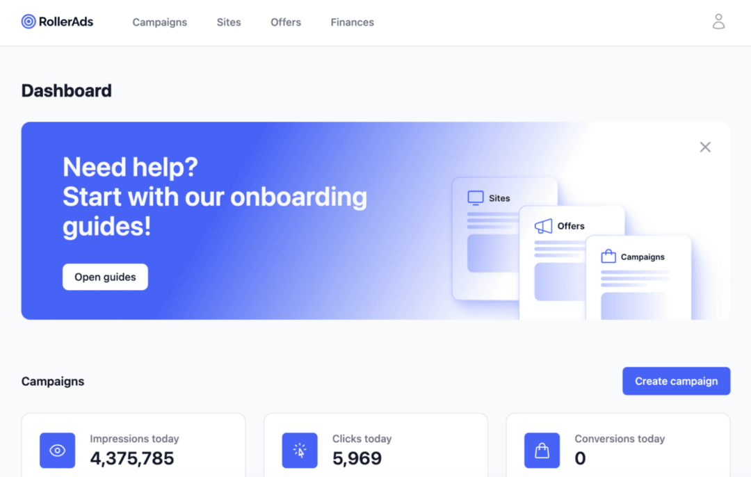 RollerAds рекламная платформа: 7 млрд показов в сутки, пополнение от 50 USD, рекламная и CPA-сеть с арбитражными офферами. Обзор платформы