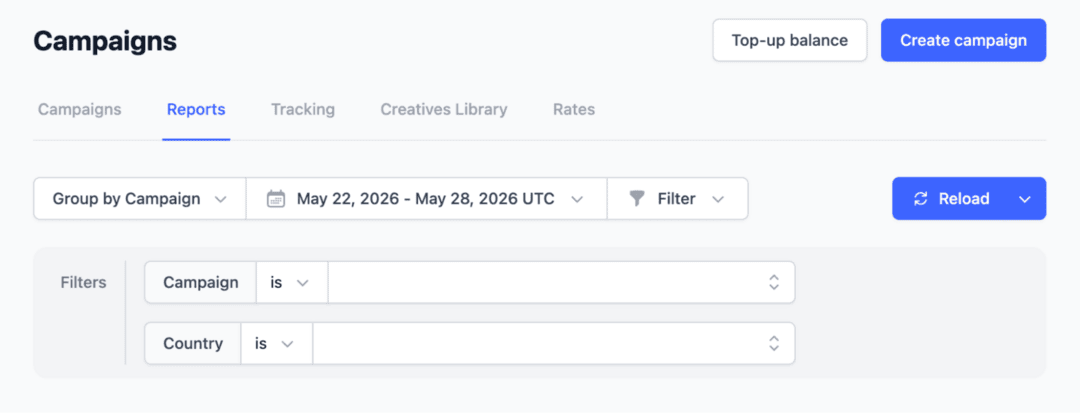 RollerAds рекламная платформа: 7 млрд показов в сутки, пополнение от 50 USD, рекламная и CPA-сеть с арбитражными офферами. Обзор платформы
