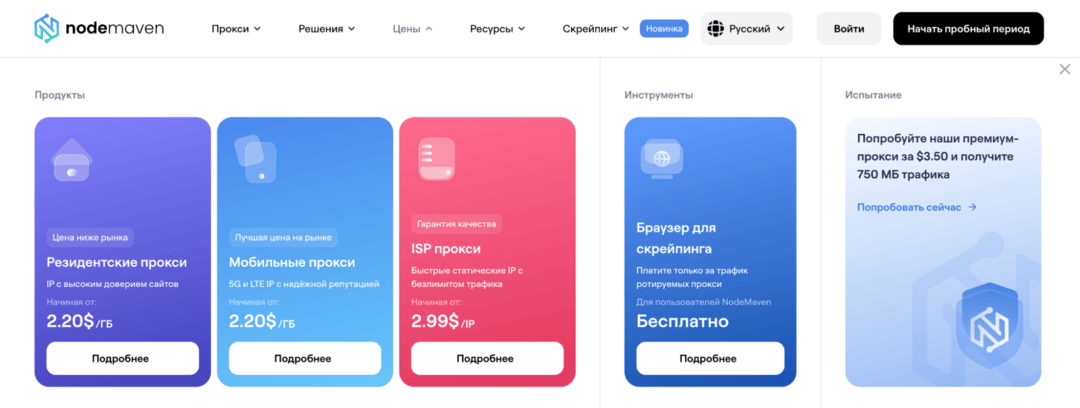 NodeMaven: 95% чистых IP и компенсация за каждый адрес из блэклиста. Обзор прокси сервиса под Фейсбук арбитраж