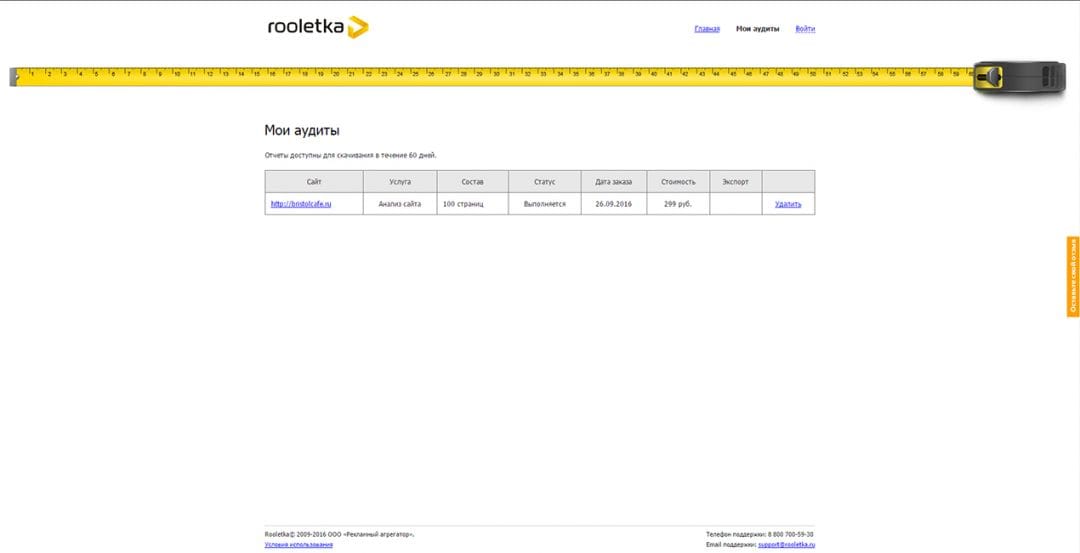 Под прицелом: ROOLETKA - сервис для анализа и аудита сайтов