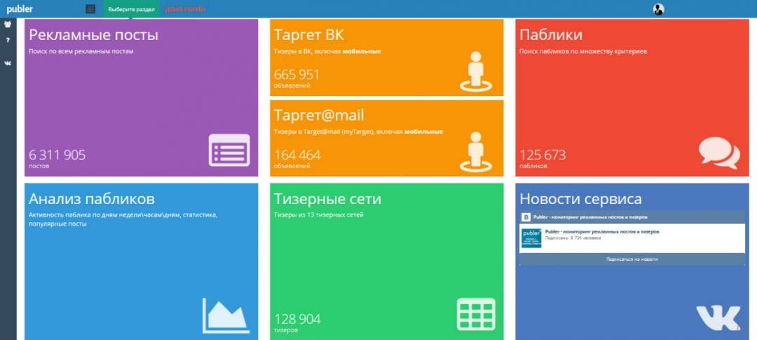 Под прицелом: обзор Publer - сервис для мониторинга рекламных постов ВК, аналитики сообществ и тизерных сетей